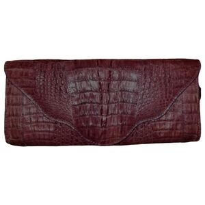MAPA Collective Purple Crocodile Clutch Orange Interior by Maria Paula Herrera